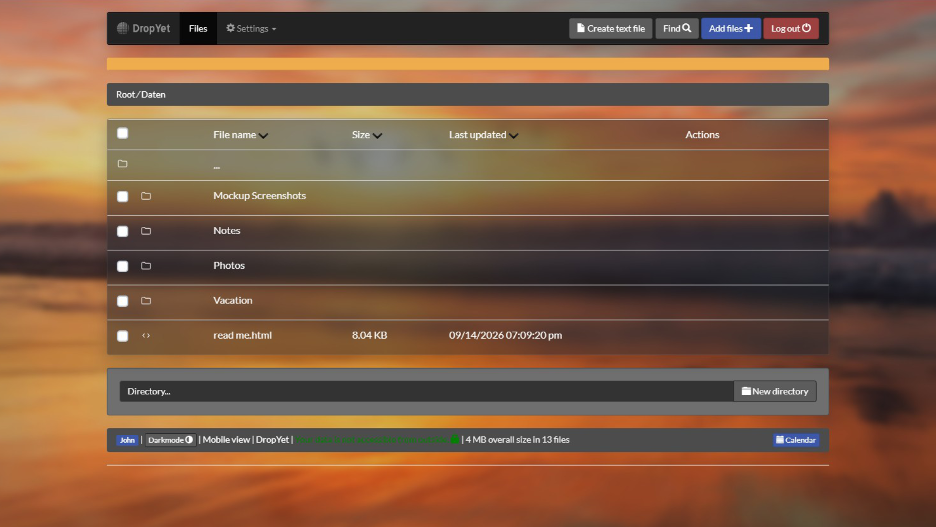 DropYet Dashboard Dark Mode